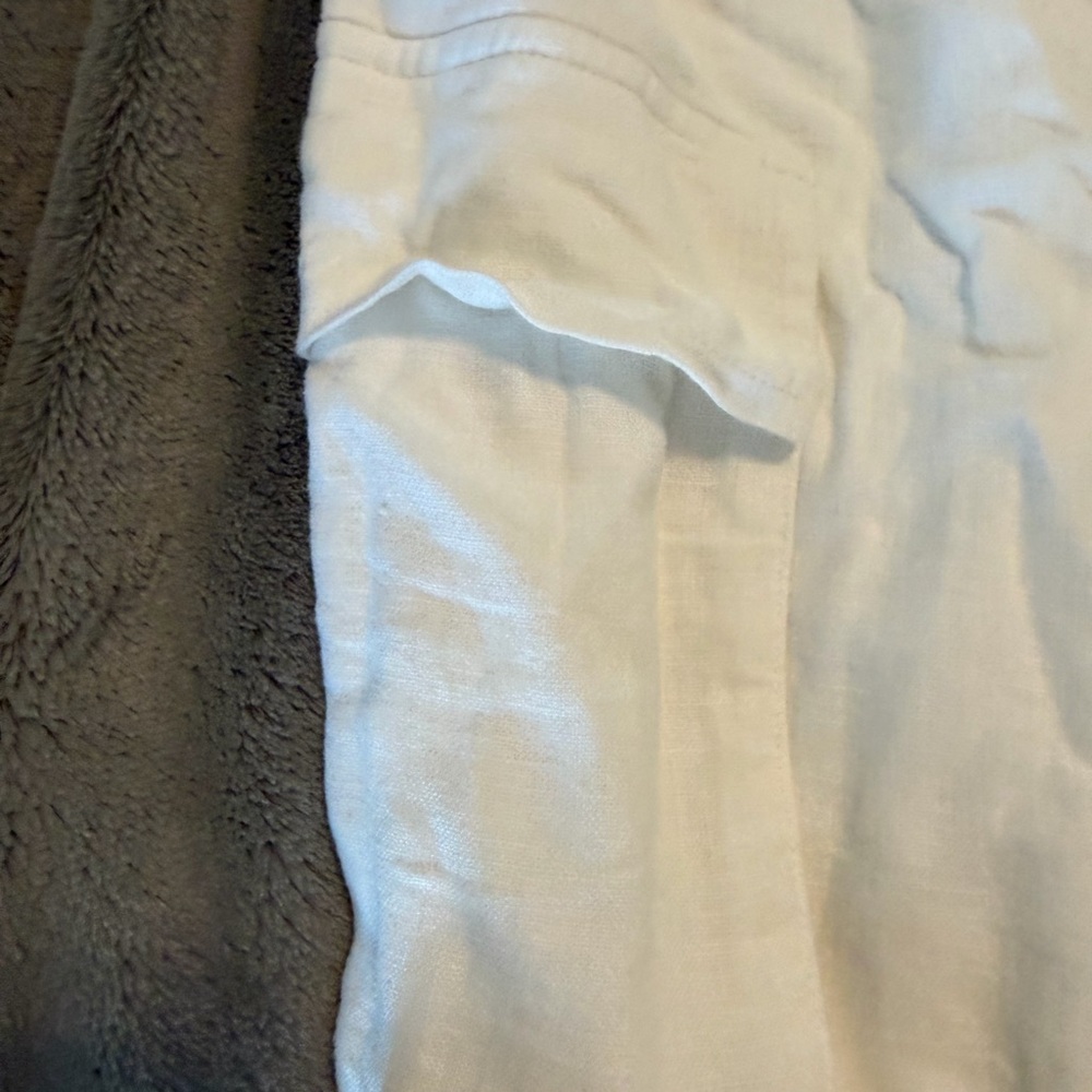 Abercrombie Kids White Linen Cargo Pants NWT 15/16 - Picture 4 of 7